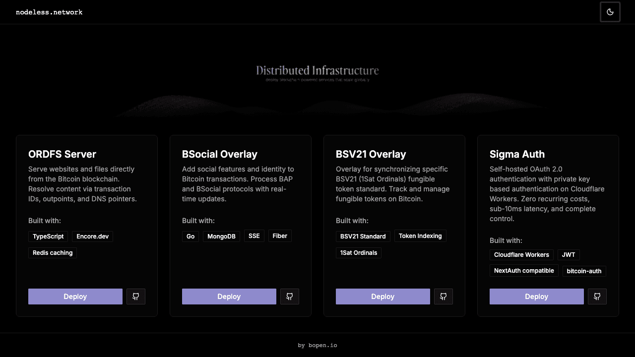 Nodeless Network screenshot